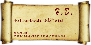 Hollerbach Dávid névjegykártya